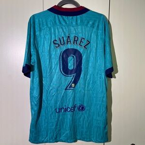 FC Barcelona Official Nike Luis Suarez (#9) Teal Soccer Jersey - NWT - Size XL